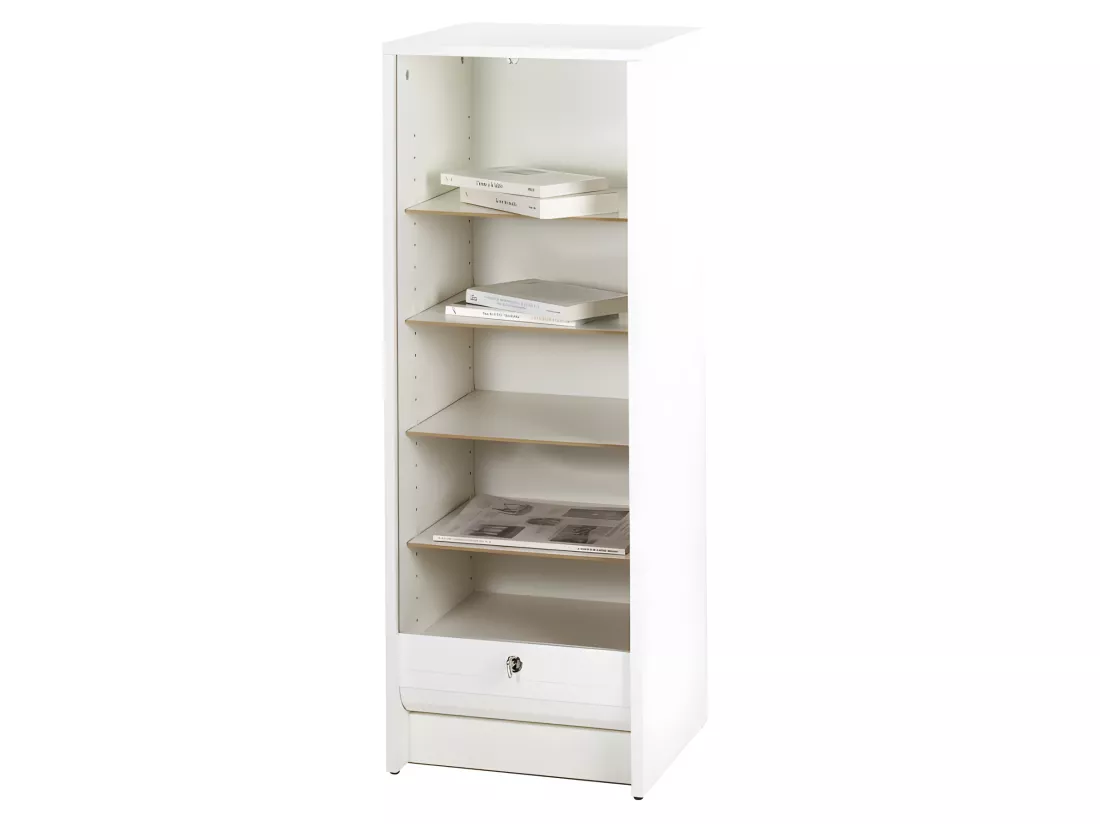 Classeur à Rideau Blanc 5 Niches Serrure 37,8 x 103,8 x 38,4 cm - Coloris: Fée 217