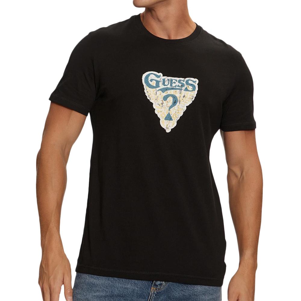 Guess T-shirt Noir Homme Guess Abstract