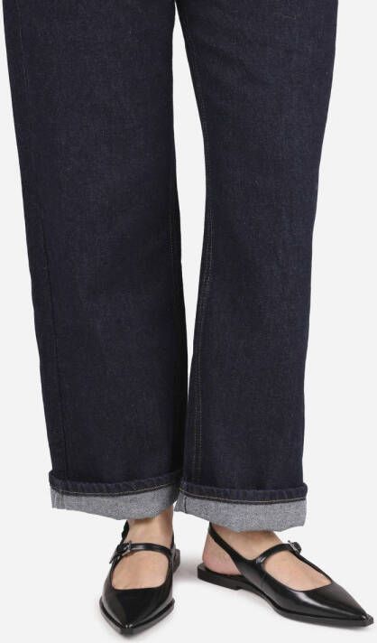 BRONX Laur-Ynn leren slingback loafers zwart