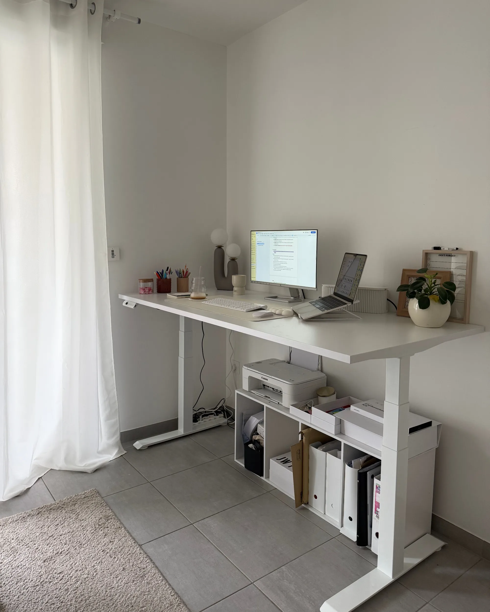Elektrisch verstelbaar sta-bureau DESTINES Wit 180 cm 80 cm