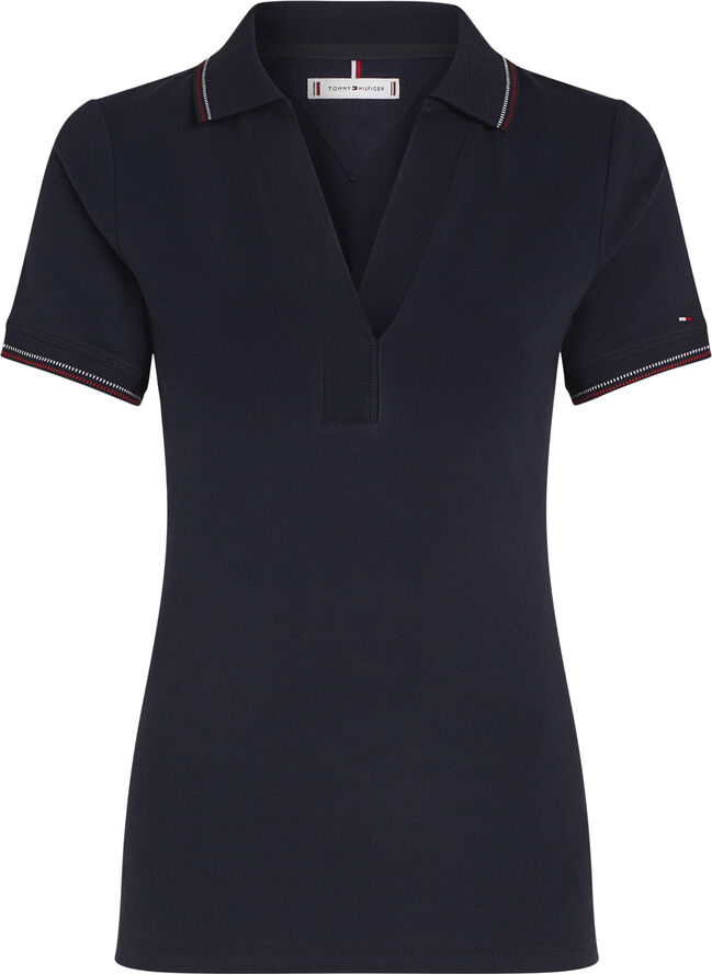 Tommy Hilfiger SLIM OPN PLKT RWB TIP POLO SS Desert sky