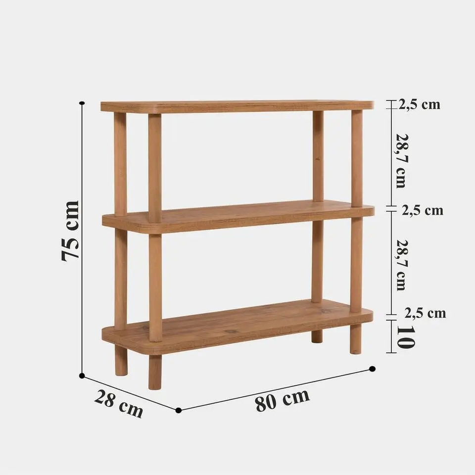 CALICOSY - Wandrek STEP - Licht hout - 75x80x28 cm