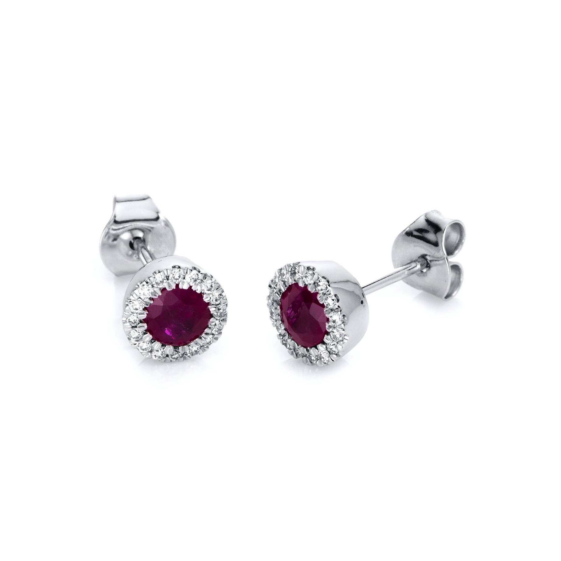 Diamond Group| Damen Diamantohrstecker mit Rubinen