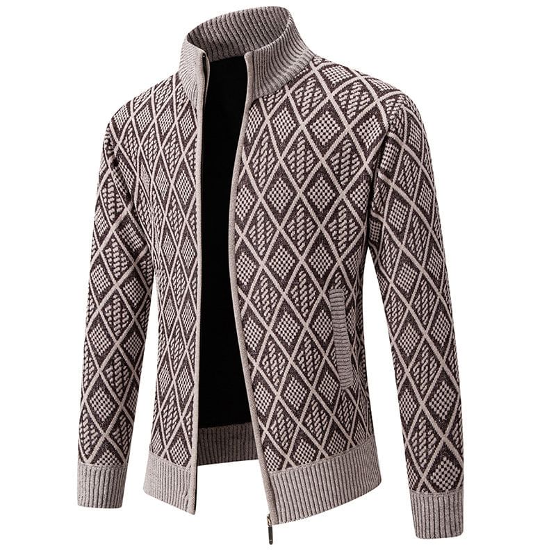 YIKES - Jacquard vest met hoge hals en rits