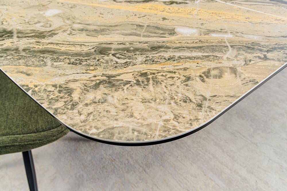 Riess Ambiente Ausziehbarer Esstisch Elements - 180-260cm - Taupe beige - spanische Keramik Walnussholz Esszimmertisch Tisch Konferenztisch