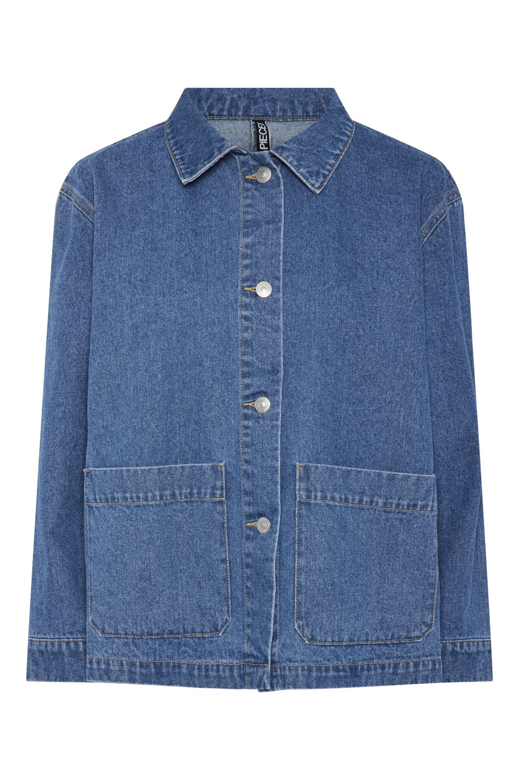 Pieces Pcchrissy Ls Denim Loose Shirt Pwp Mm 4717063 medium blue denim