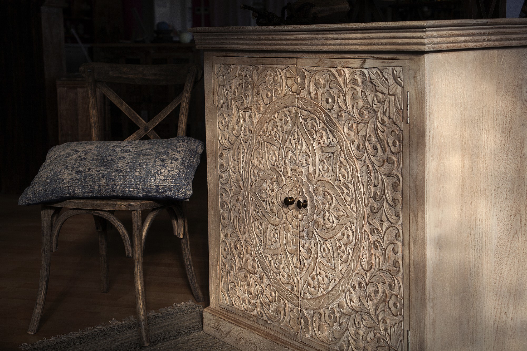 Highboard 'Fraismonte', natur, H 100 cm, B 100 cm, L 45 cm von fischer's lagerhaus