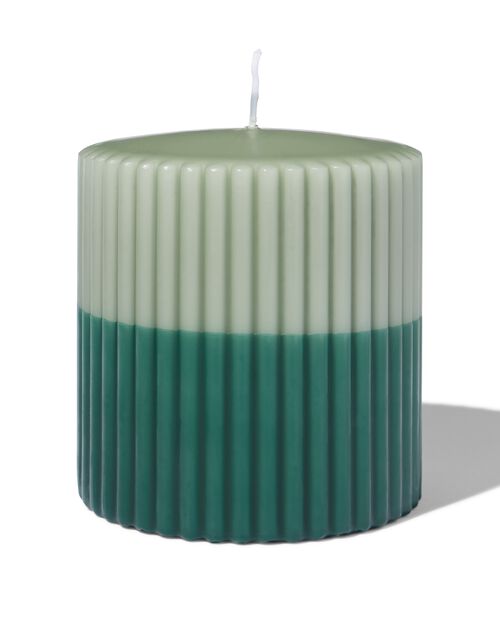 bougie brute 10 x 10 cm nervurée verte