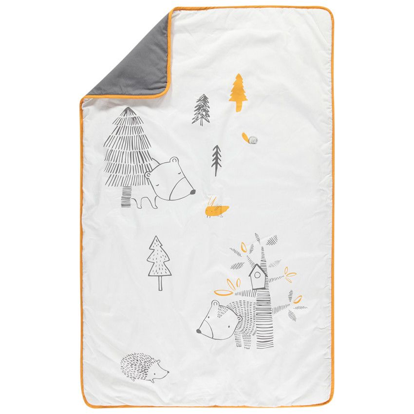 Couverture print animaux de la forêt - Gris clair