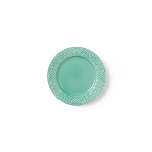 Lyngby Porcelæn Rhombe Color Tallerken, Aqua, Ø21 cm