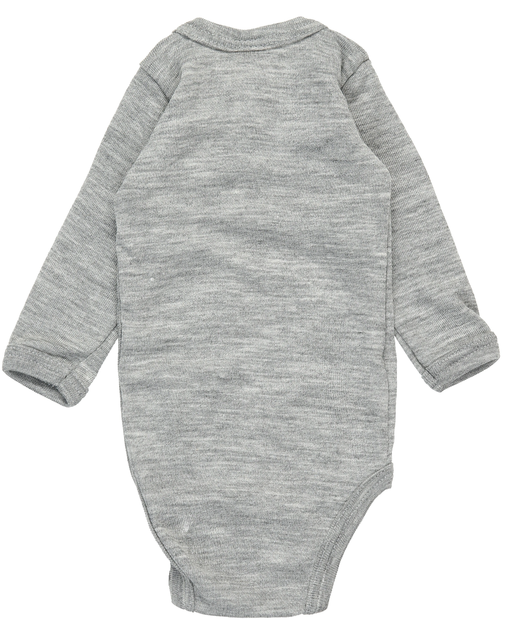Wickelbody BABY mit Seide in hellgrau melange
