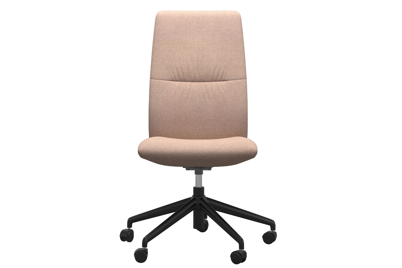 Mint kontorstol Høy stol i tekstil Clover Light Burgundy uten arm og med matt sort understell\n