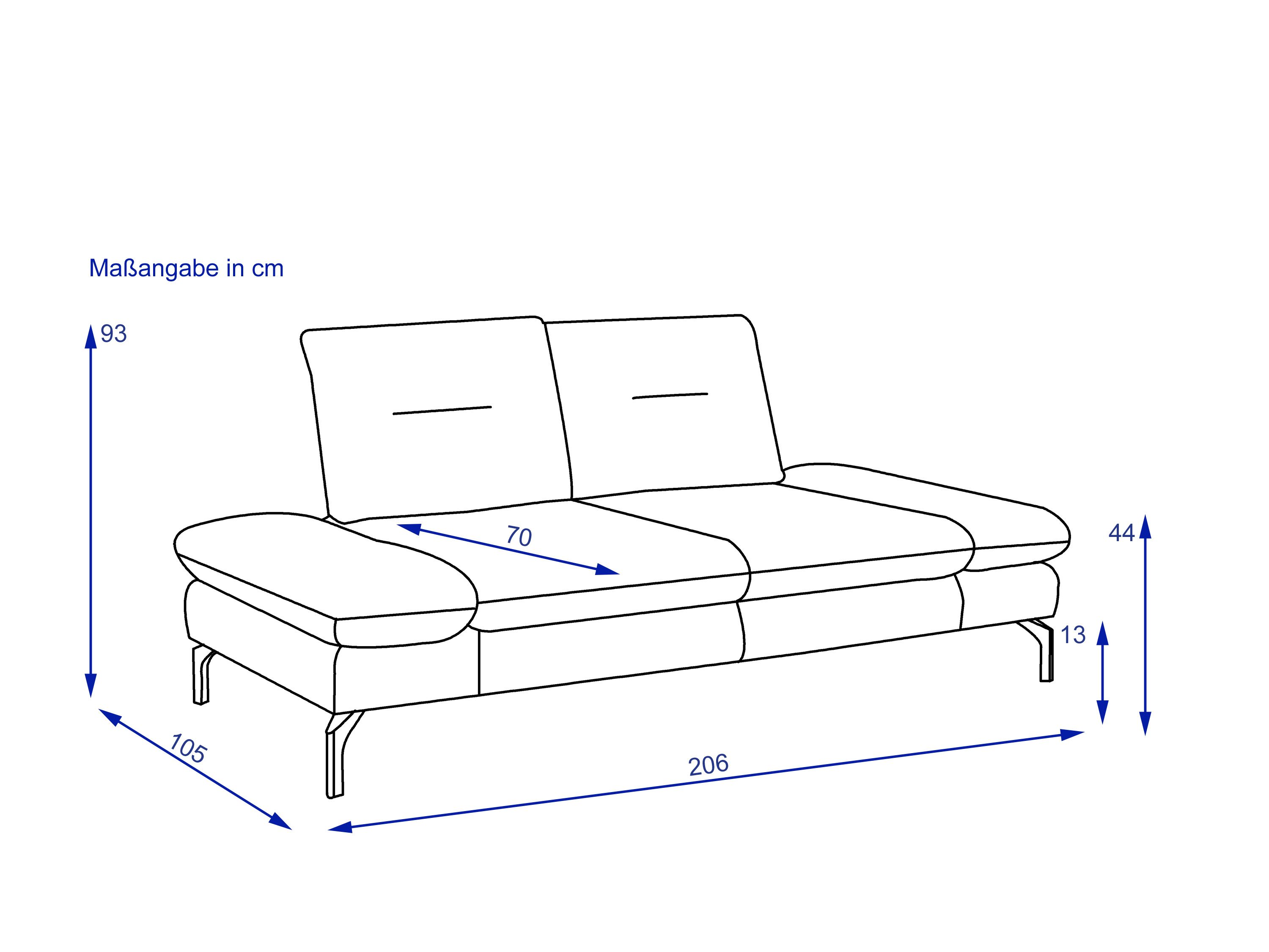 Sofa 2 Sitzer PACIFIC hellgrau
