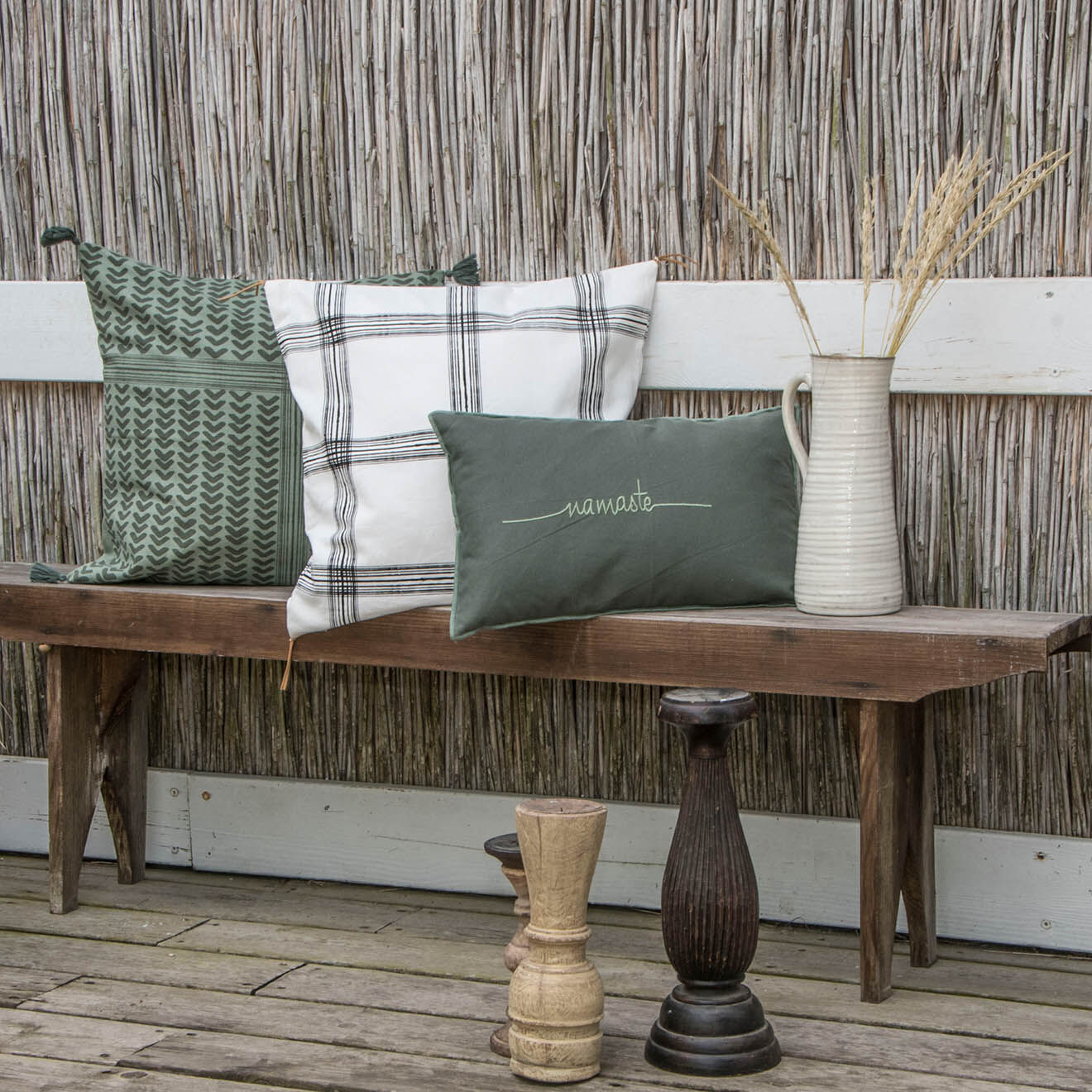 Febronie Housse de coussin Zanzibar verte - 50x50 cm