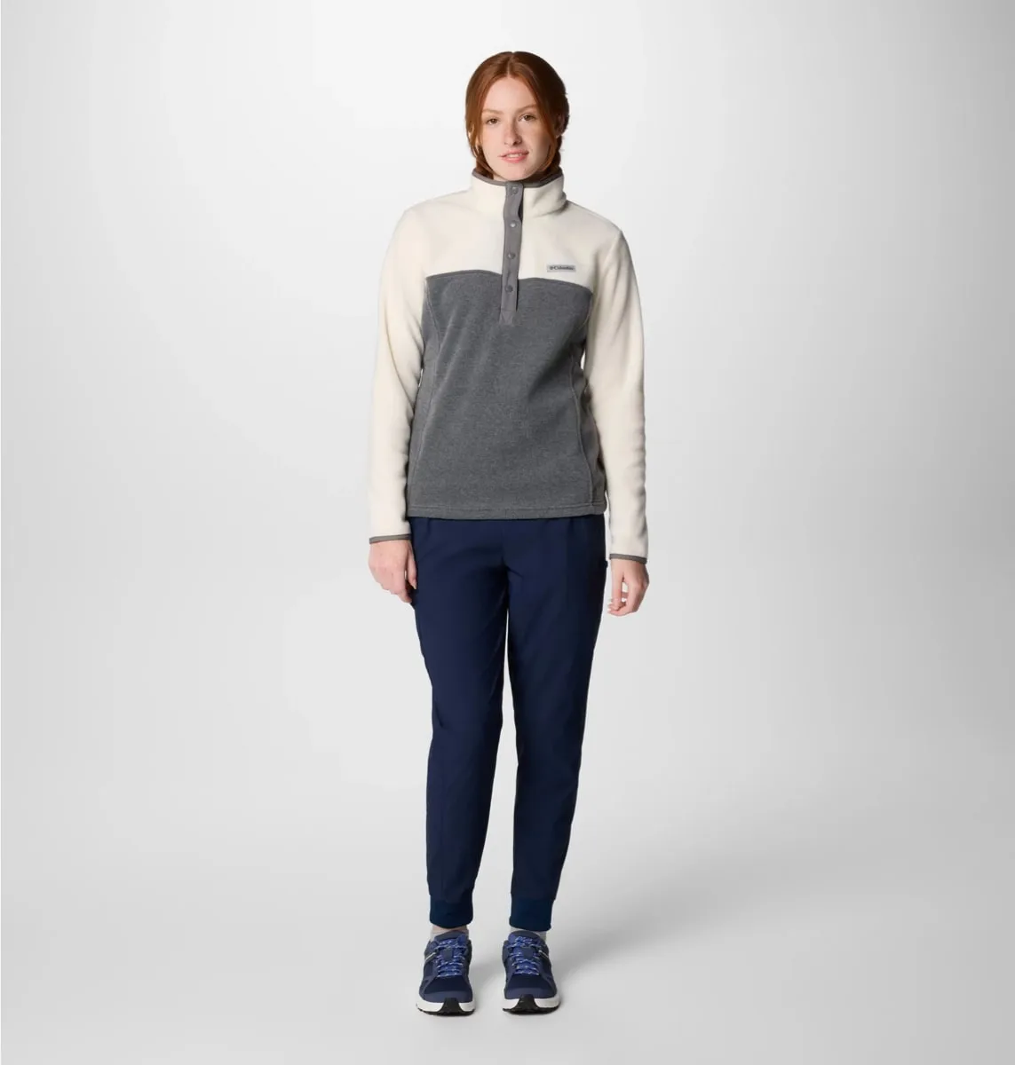 Columbia Benton Springs 1/2 Snap Pull Over Ii City Grey Heather, Chalk