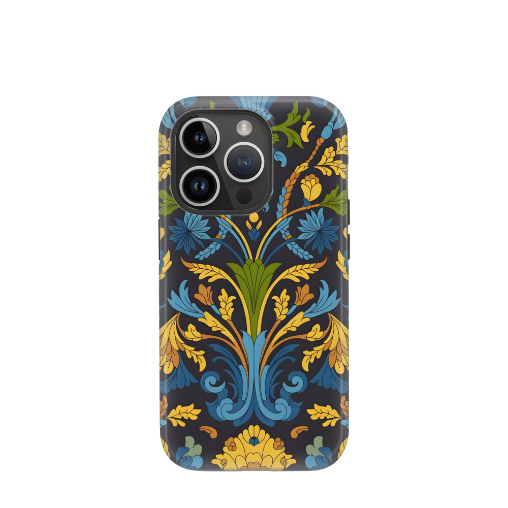 iPhone 14 Pro Hybrid (Kunststoff / Gummi) Hülle Majolika Harmonie - Gelb