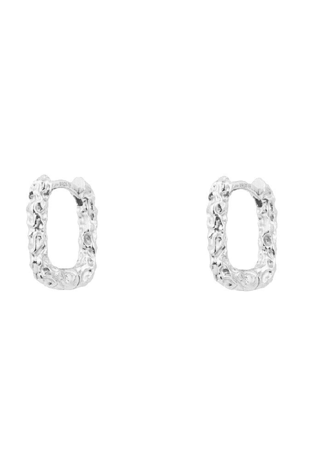 House Of Vincent Riddle Hoop Earrings silver