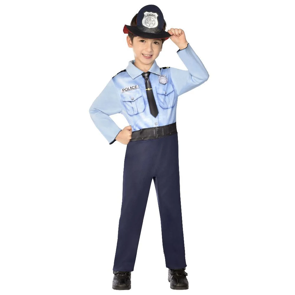 Déguisement réversible de policier et de pompier 7/10 ans