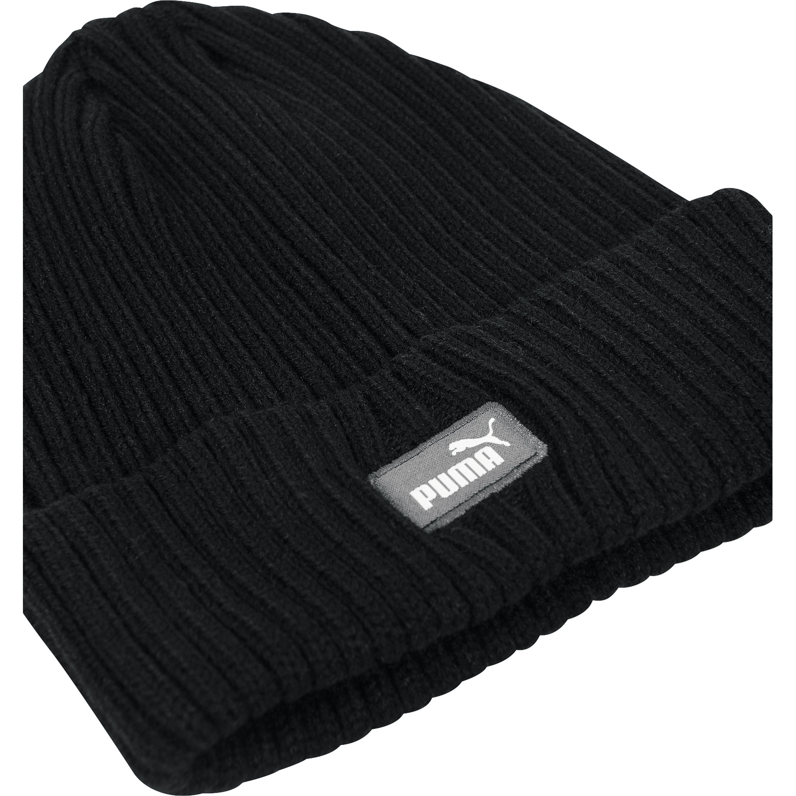 Puma Unisex-Beanie, mit Umschlag schwarz