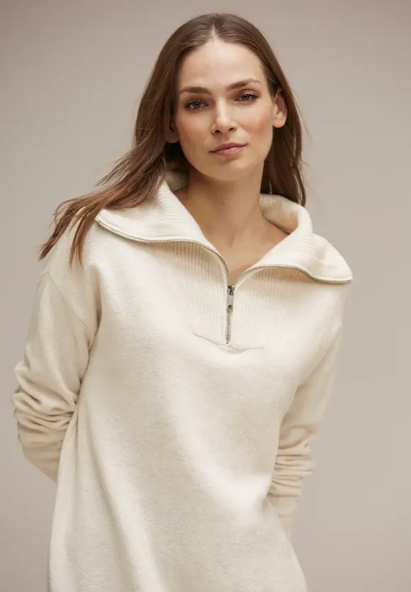 Troyer Strickkleid - cream white melange