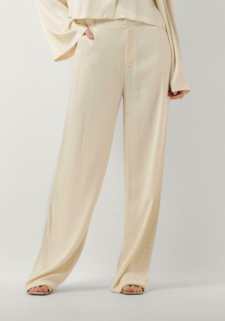 ALIX THE LABEL ecru alix the label wijde broek ladies woven satin pants