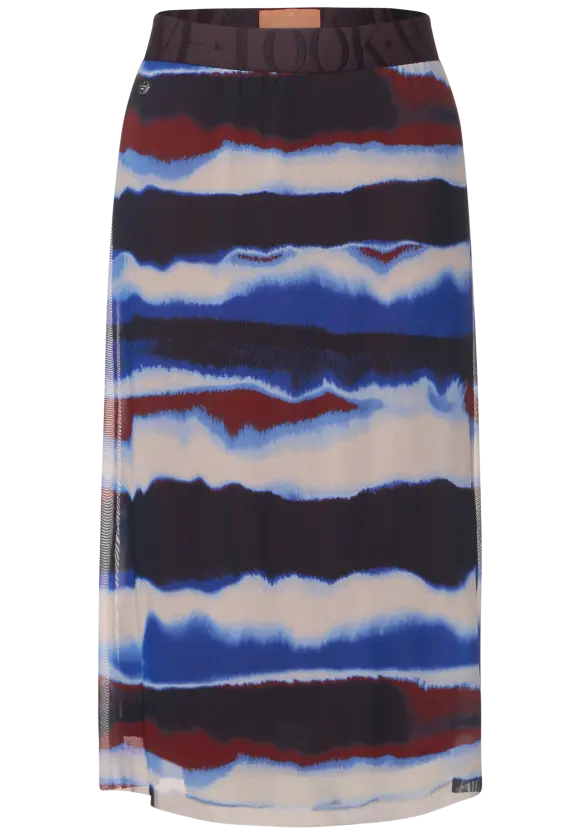 Midi Meshrock mit Print - dark foxy red