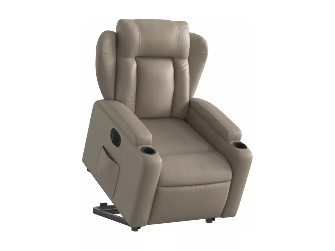 Fauteuil inclinable électrique cappuccino similicuir