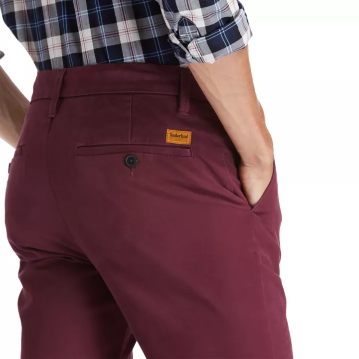Calças chino elásticas Sargent Lake para homem na cor bordô.