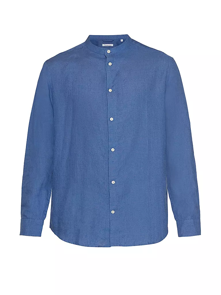 KNOWLEDGE COTTON APPAREL Leinenhemd blau