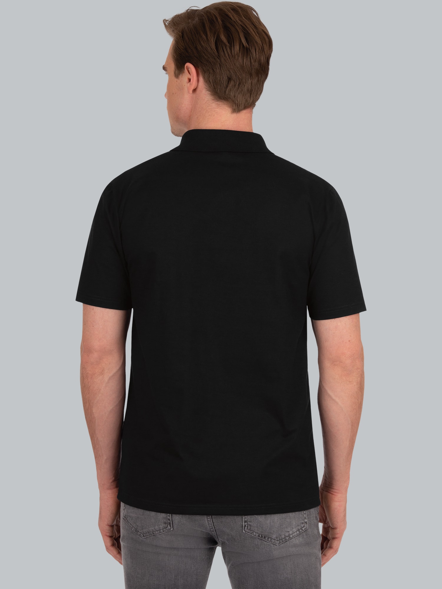 Poloshirt aus Single-Jersey Schwarz