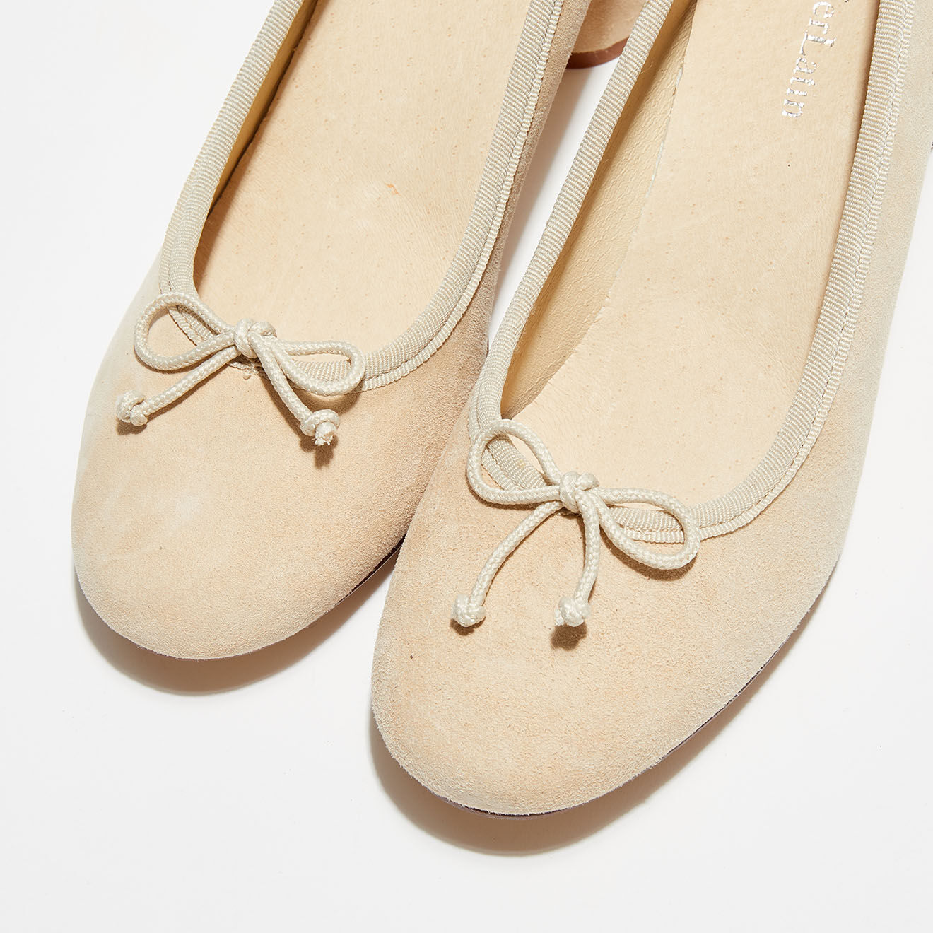 Quartier Latin Ballerines en Velours de Cuir Charlie beiges - Talon 6 cm