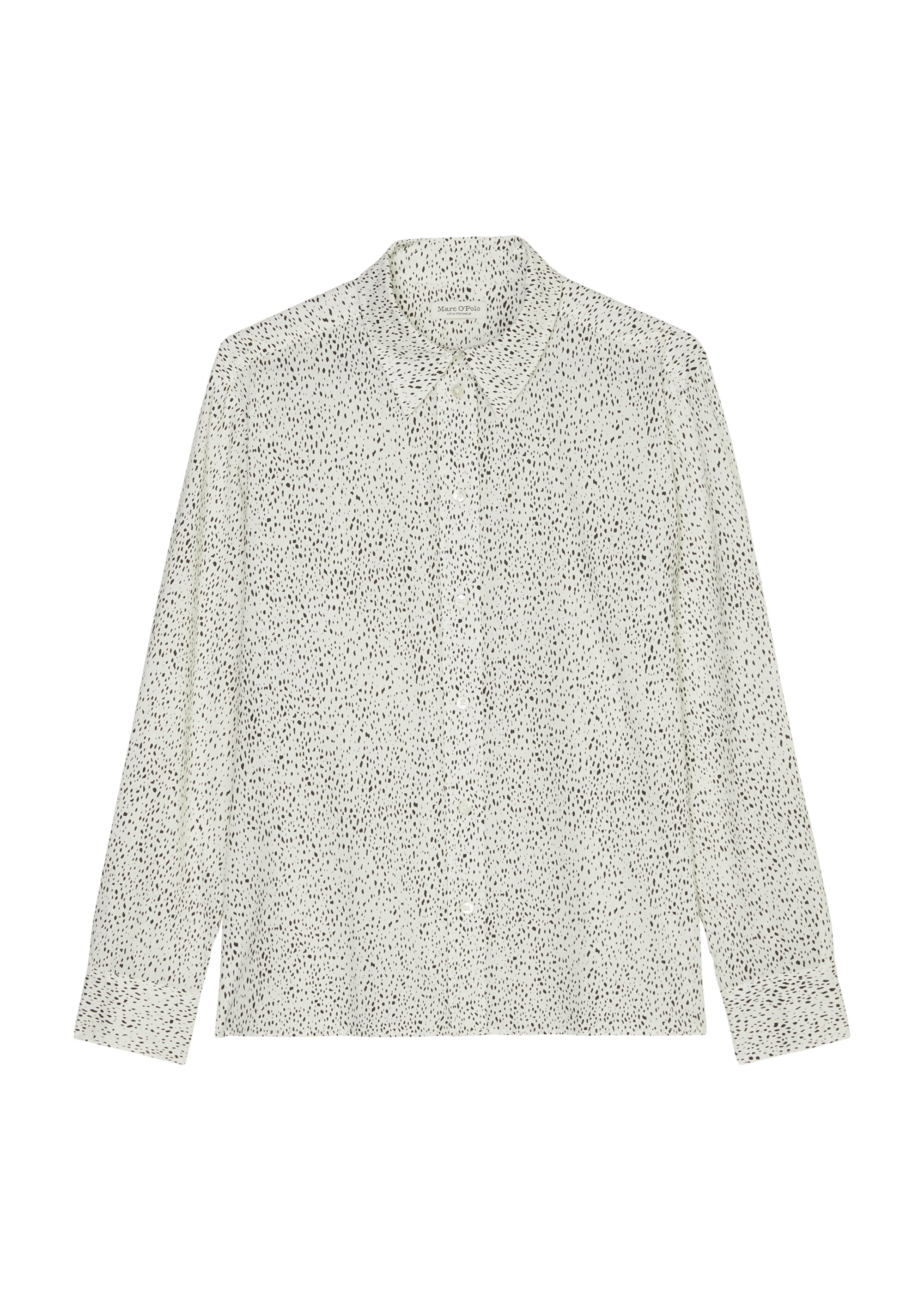 Ausgestellte Bluse mit Allover-Print aus Papertouch-Popeline