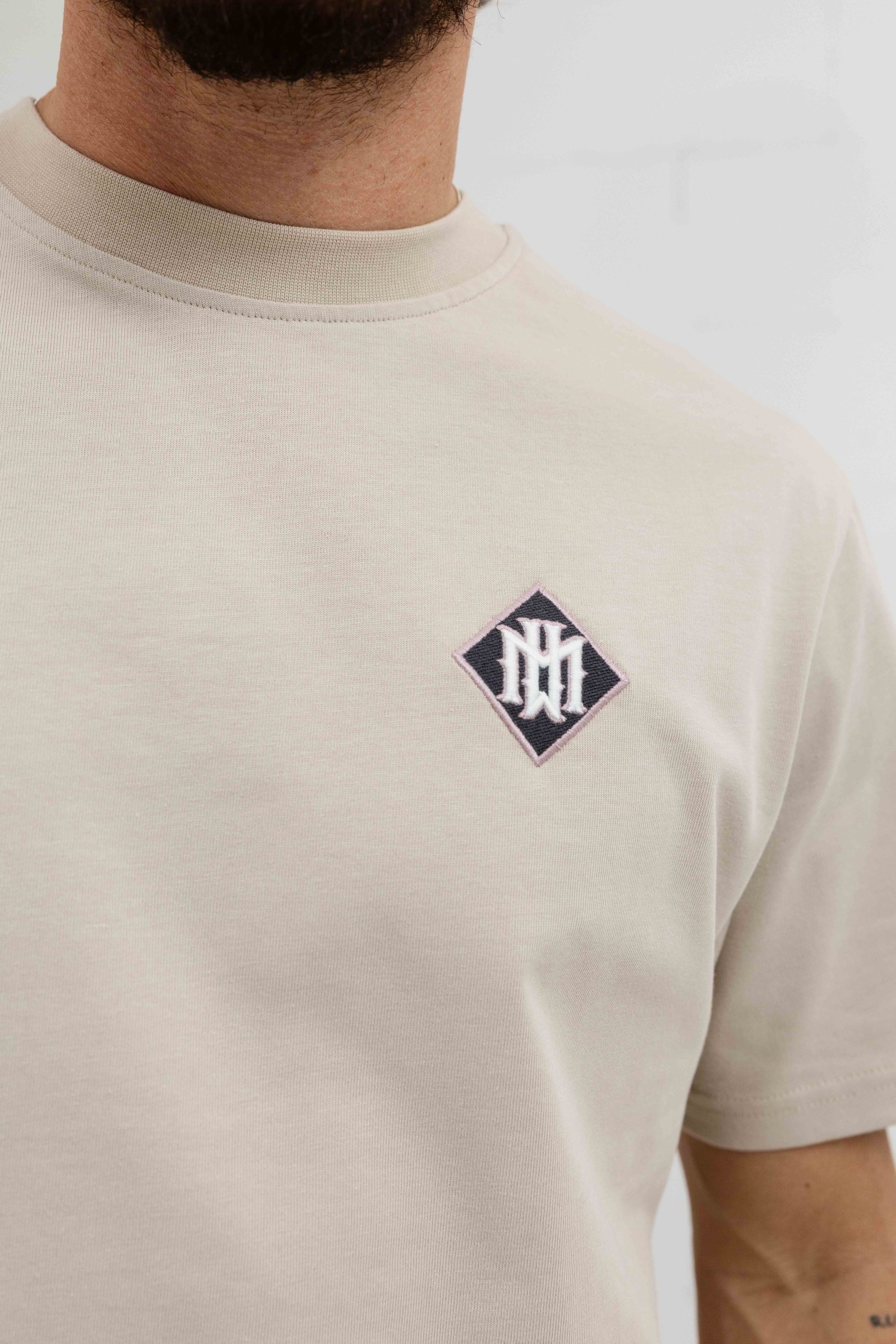 Malelions Gothic Tile T-Shirt Heren Beige