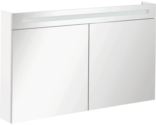 FACKELMANN B.clever spiegelkast, 120 x 16 x 71 cm, wit, 2-deurs, LED, IP20