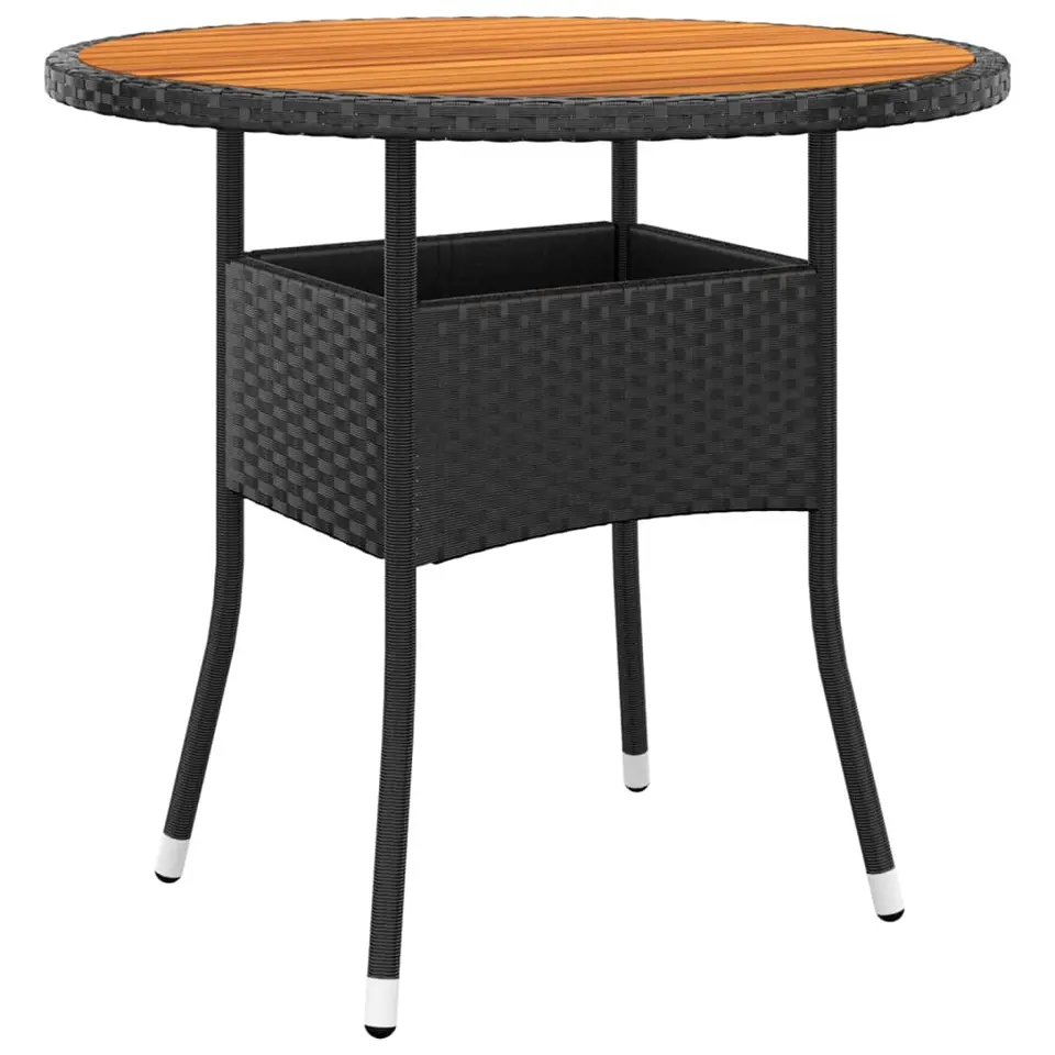 vidaXL - Tuintafel - Zwart - Poly rattan