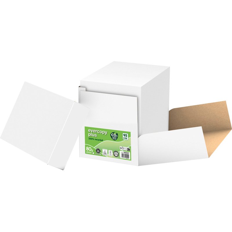 Papier recyclé A4 blanc 80 g Evercopy Plus - Ramette de 500 feuilles