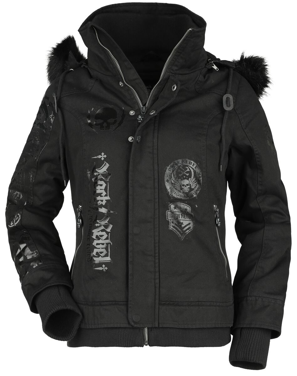 Manteau avec Impirmés Brillants | Rock Rebel by EMP Veste d'hiver