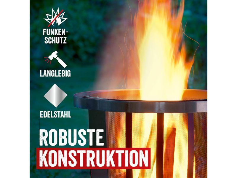 Landmann Feuerkorb Rund 55 cm, Heizstrahler Raucharmes Feuer durch clevere Luftzirkulation