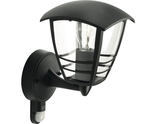 Sensor buitenwandlamp, 1-lichts, Creek zwart met bewegingssensor