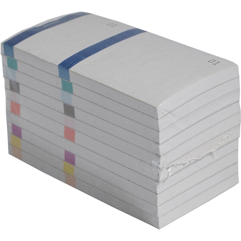 Lot de 10 blocs de 100 tickets vendeurs double numérotage - couleurs assorties - Exacompta - 6,6 x 13,5 cm