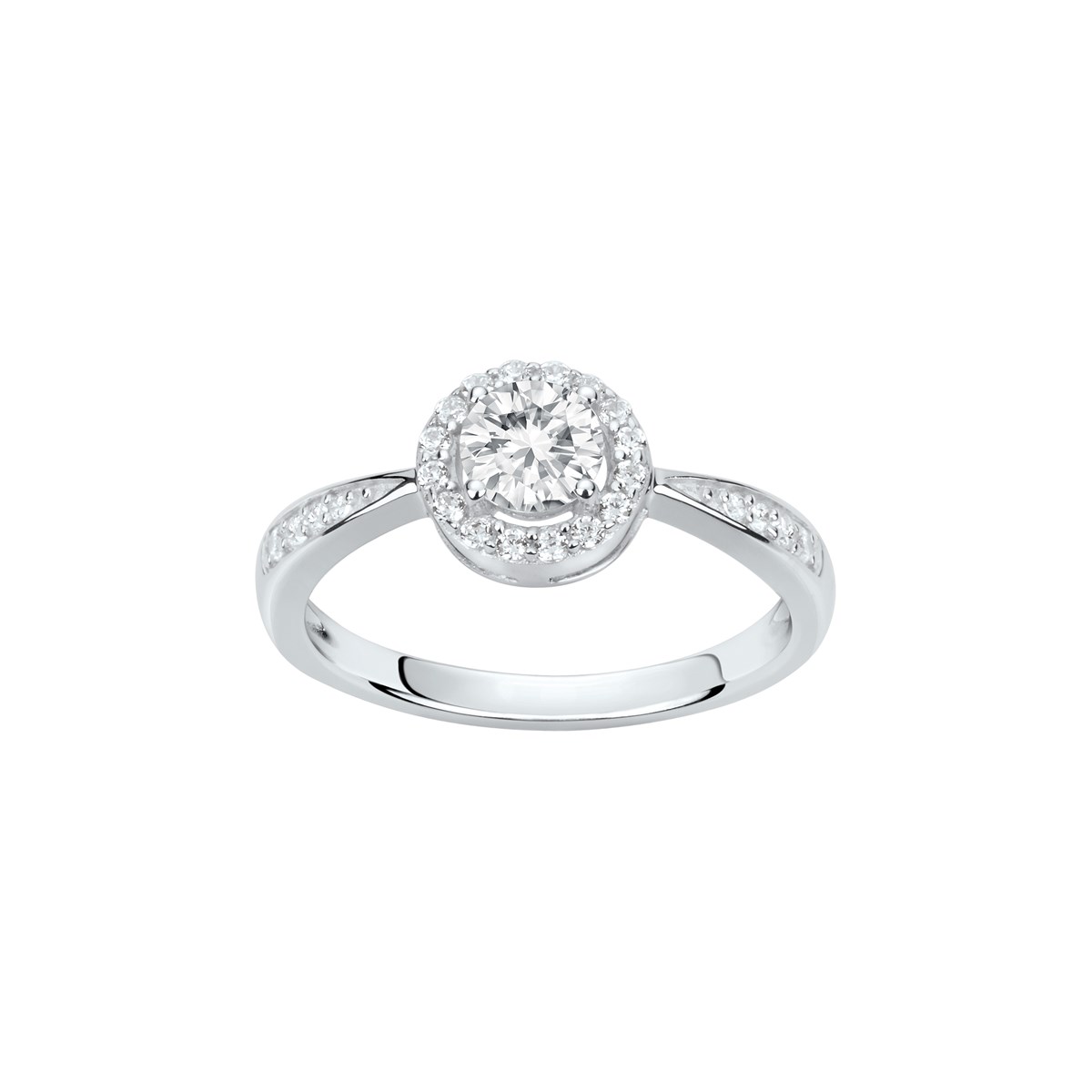 Bague de fiançailles en Argent avec oxyde de zirconium blanc