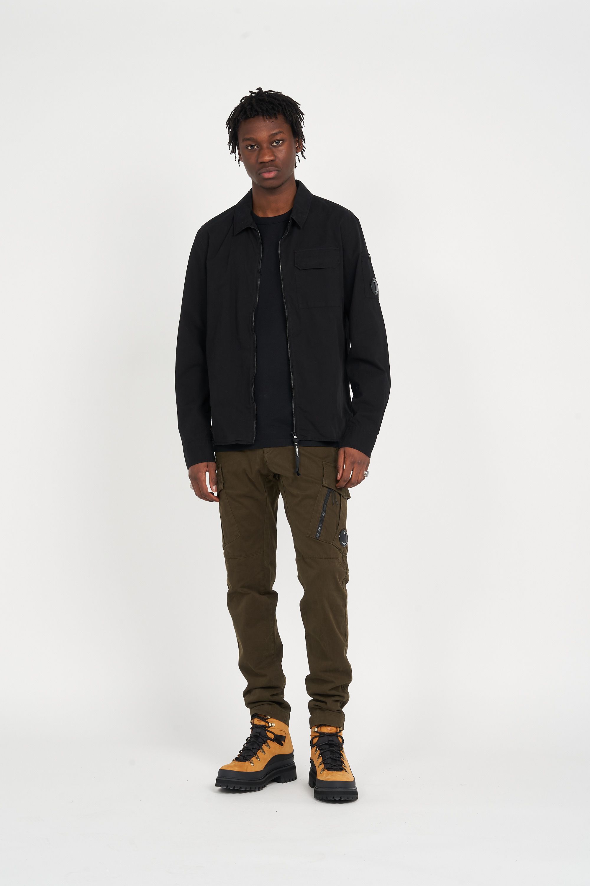 C.P. COMPANY Veste GABARDINE ZIPPED SHIRT Noir