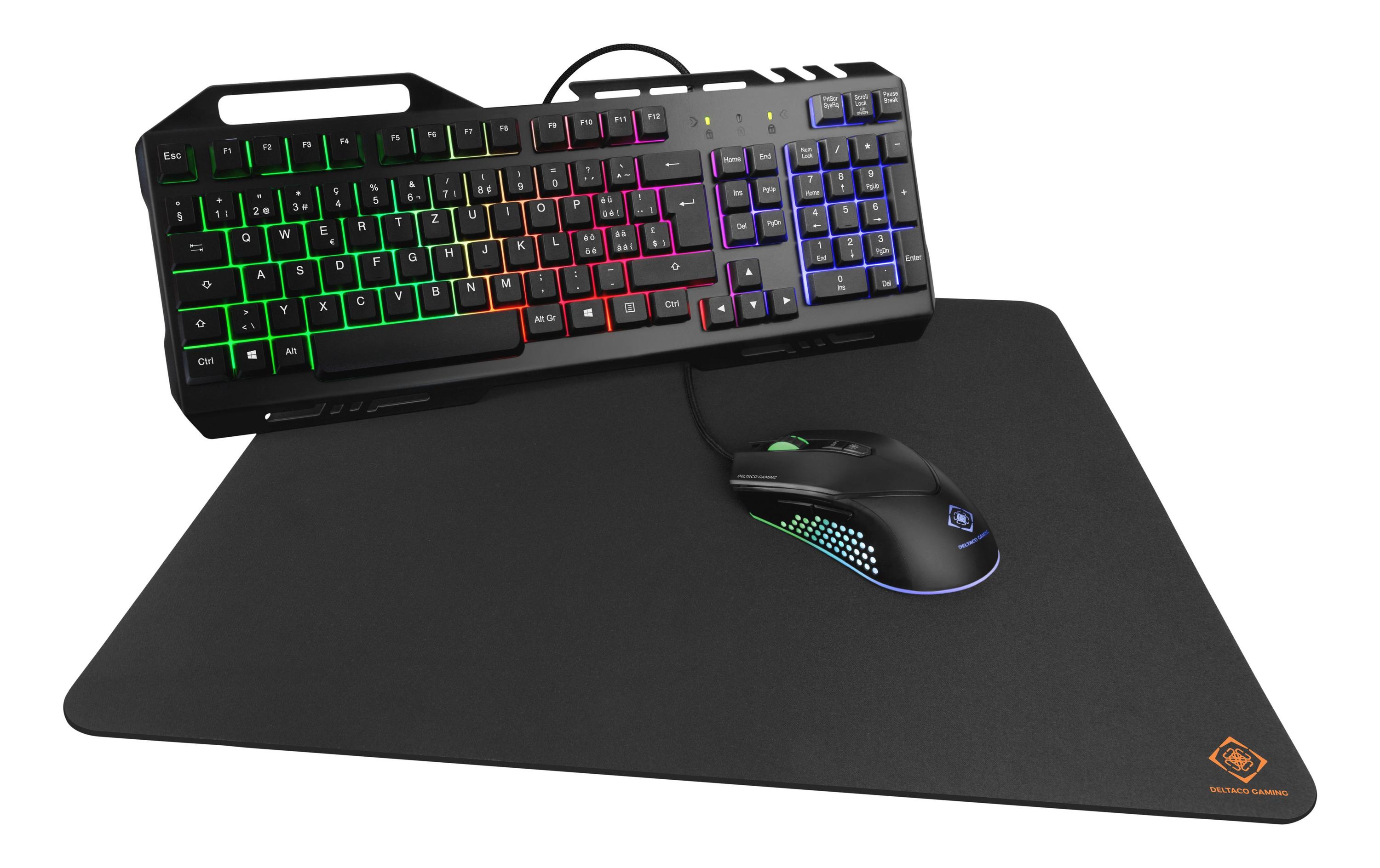 Tastatur-Maus-Set GAM-113-CH3-in-1-Gaming-Paket mit beleuchteter Maus, Tastatur und rutschfestem Mauspad