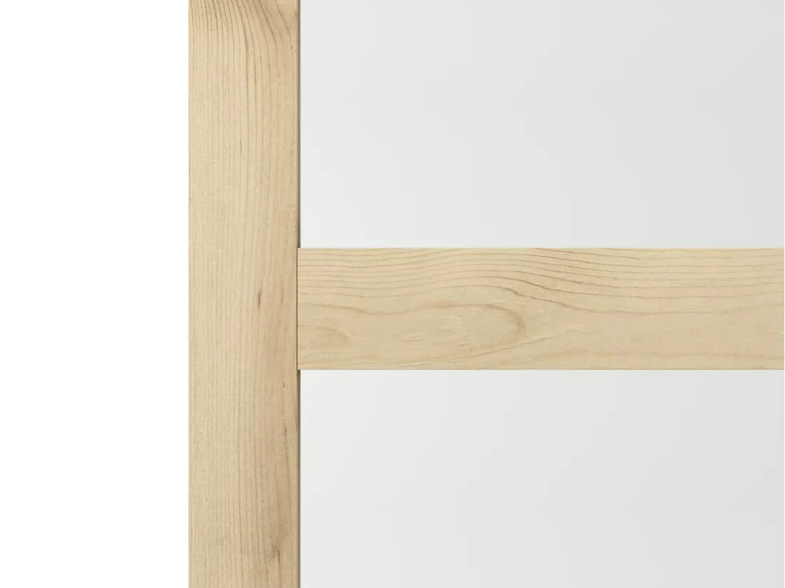 Porte coulissante double avec système à galandage en bois et verre trempé dépoli - 3 fenêtres - 2 x H205 x L73 cm - ACOSTA II