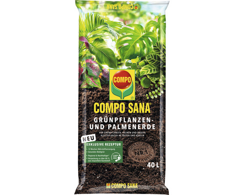 COMPO SANA® potgrond voor kamerplanten en palmen, 40 L, geschikt voor alle kamerplanten, balkonplanten, palmen en varens.