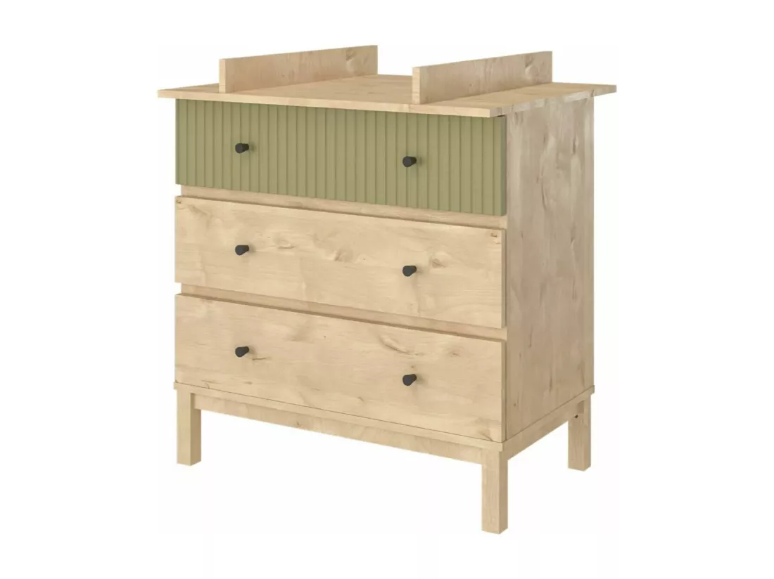 Commode à langer 3 tiroirs panneaux de fibres bois KIWI
