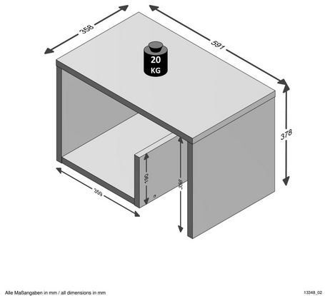 CaliCosy - Bijzettafel - Modern - Hout - L59 cm - Gelamineerde Spaanplaten
