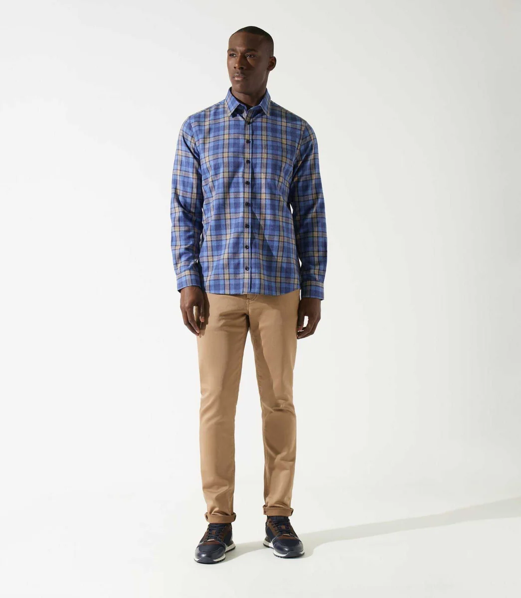 Chemise à carreaux bleu JORIS