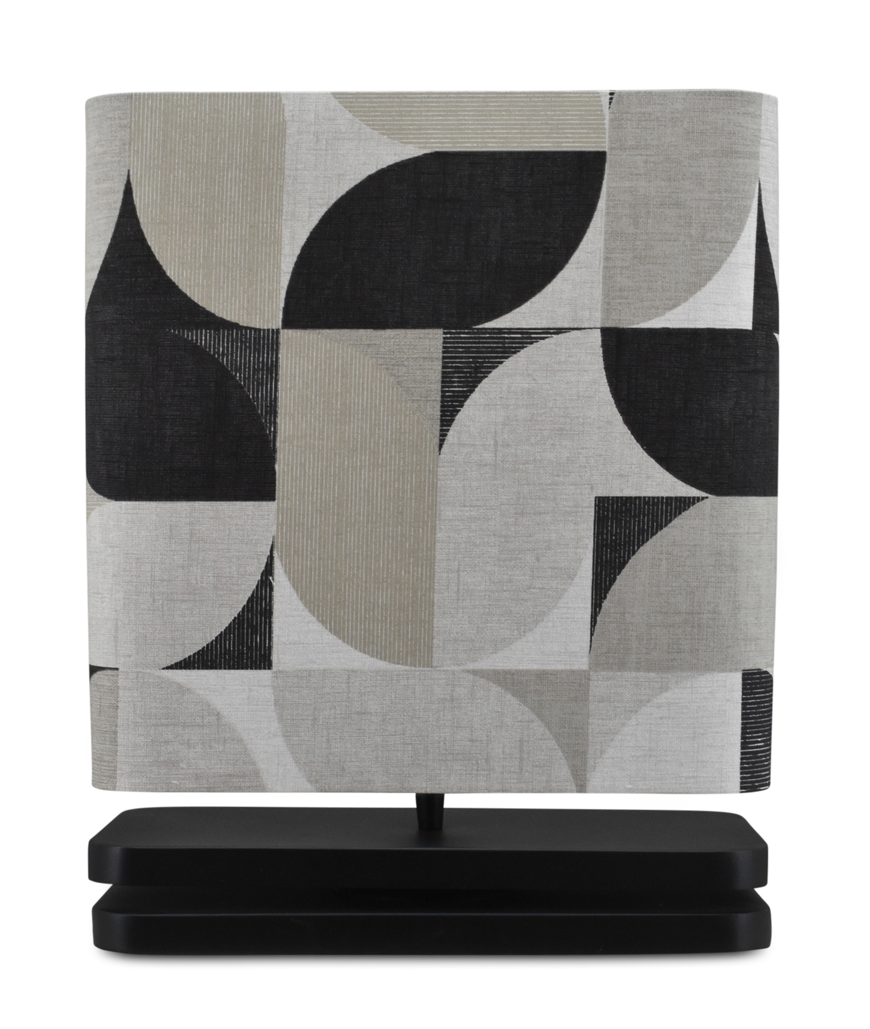 Tafellamp Pizzo retro zwart medium + kap balk 35x16x35cm - Retro antraciet