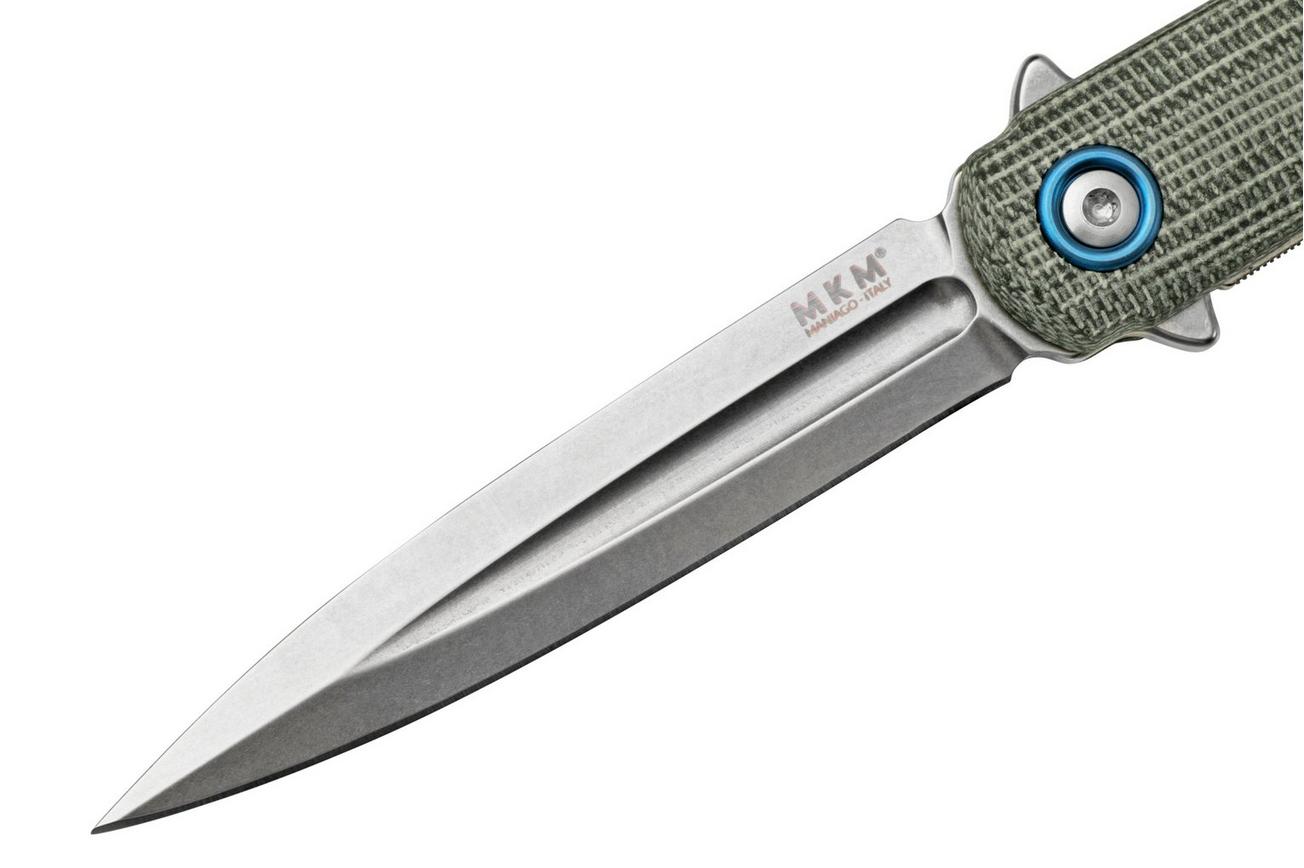 MKM Flame Light FL02L-BC dagger, black micarta, zakmes